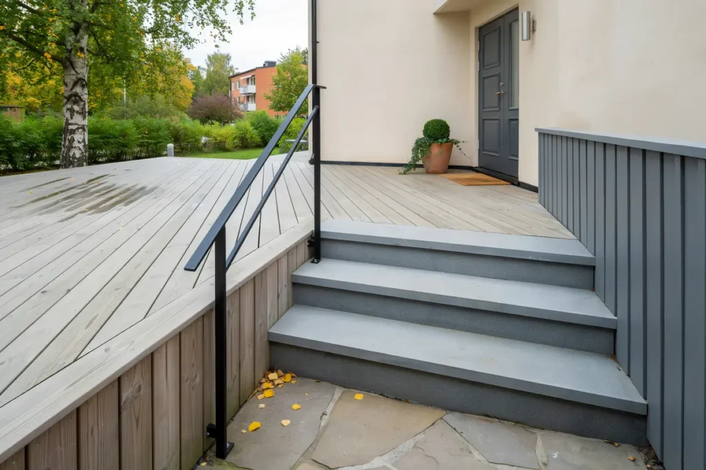renovering av veranda och entr trappa vid farsta slott